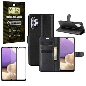 Capa Carteira Samsung A32 5G + Película Vidro 3D Armyshield