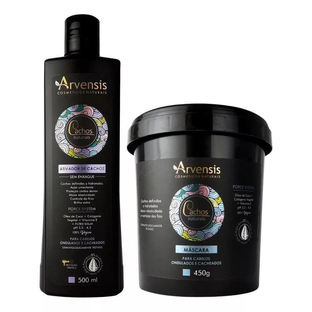 Kit Arvensis Cachos Ondulados Ativador 500Ml + Máscara 450G