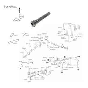Parafuso Fixação M6X55 Peça Reposição Thule 50616 Preto