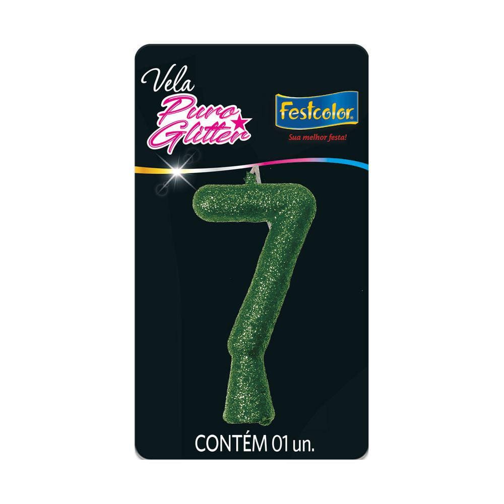 Vela de Aniversário Puro Glitter Verde