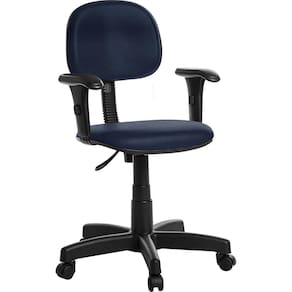 Cadeira Para Escritório Secretaria Com Braço Rv Azul Escuro