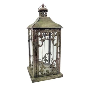 Lanterna Decorativa Verde 47X20Cm G Envelhecida