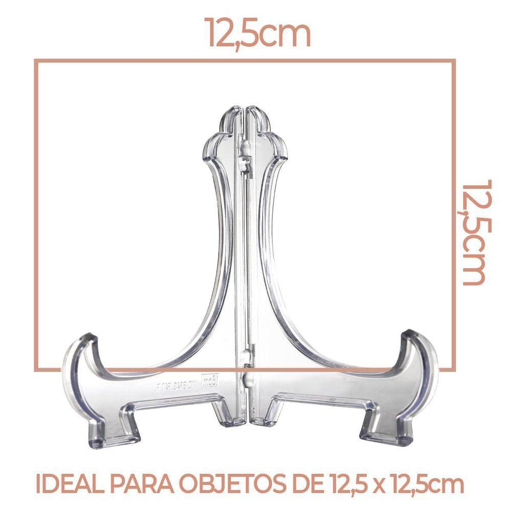 Kit 10Peças Suporte Para Pratos Acrílico Transparente 12,5Cm