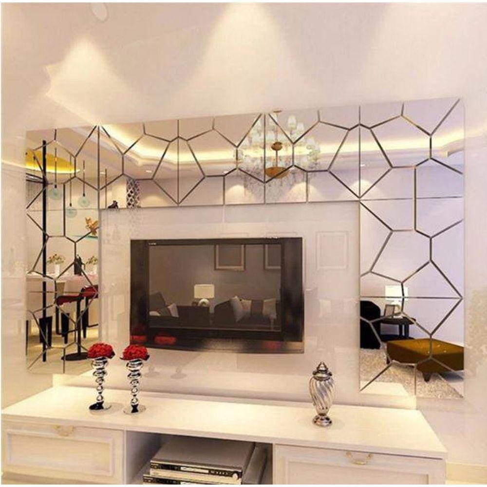 Espelho Decorativo Voronoi Grande Acrílico 3,20X0,40M