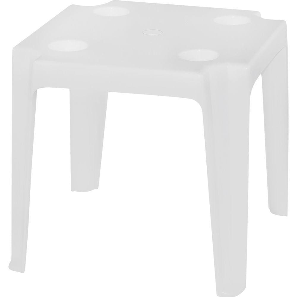 Mesa Plástica De Apoio Com Porta Copos Branca 46Cm Bel