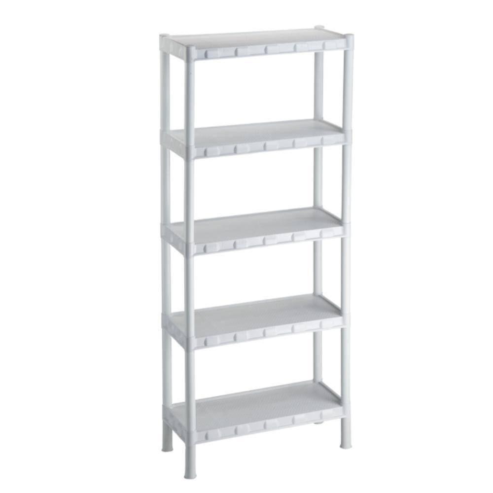Estante Branca Plástico Modular Com 5 Prateleiras Agraplast
