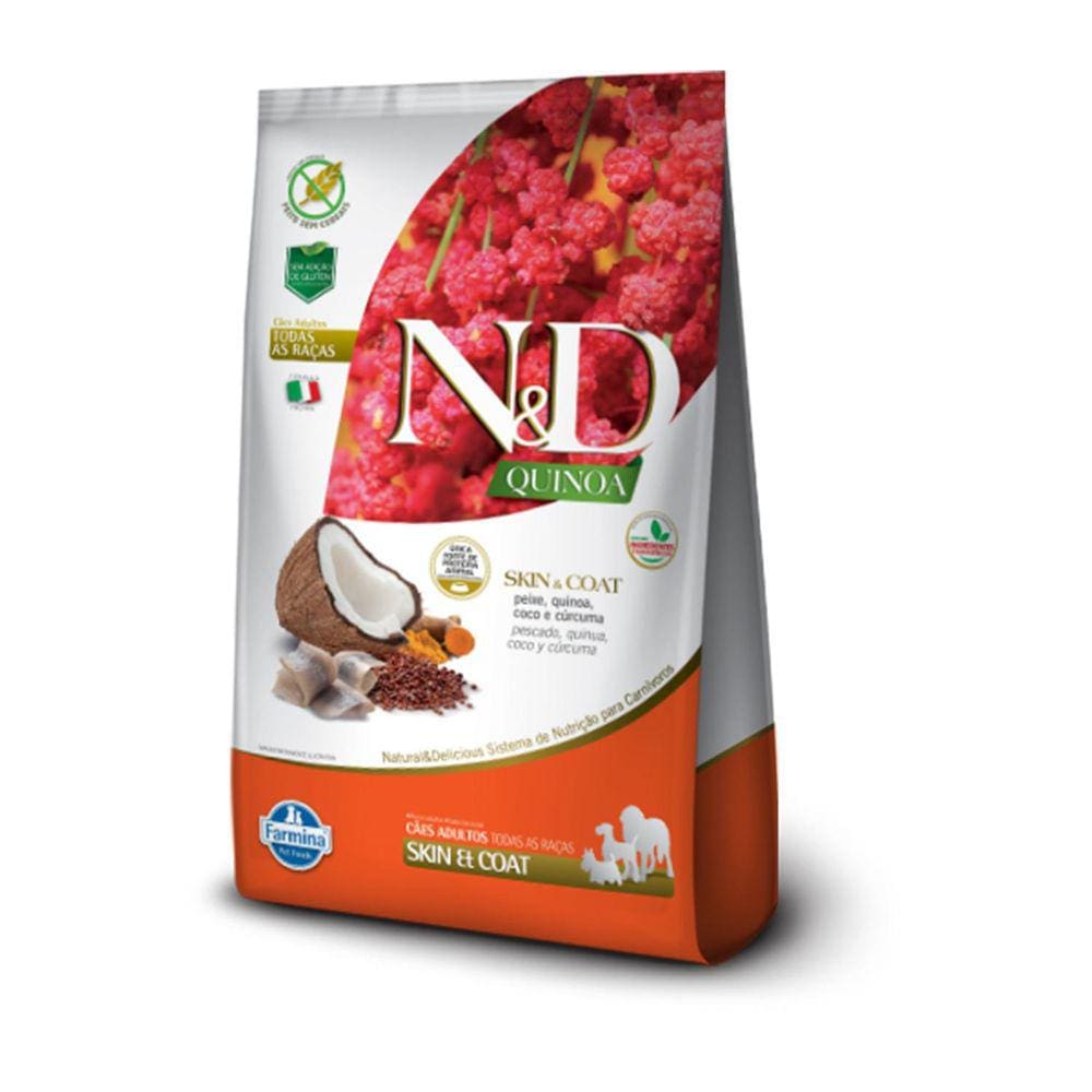 Ração N&D Quinoa Skin & Coat Peixe Cães Adultos 800G