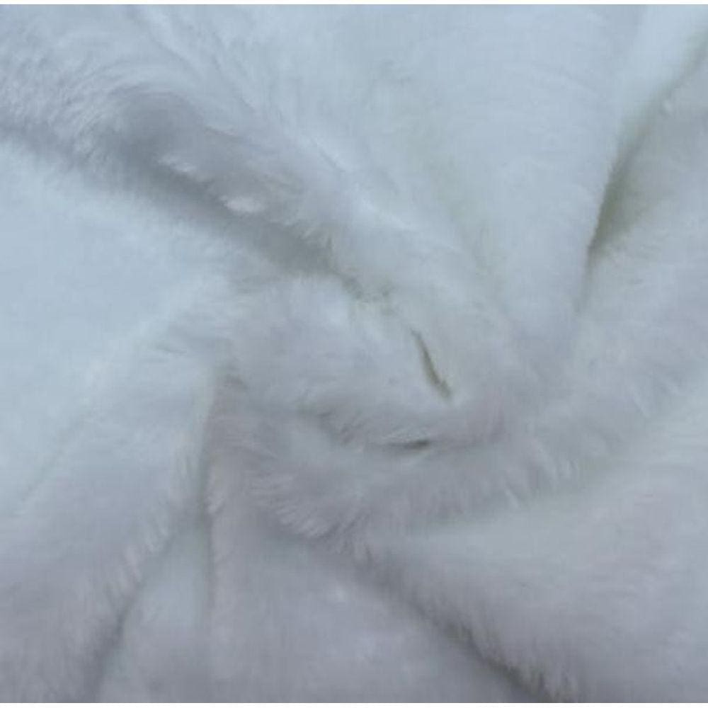 1M X 1,60M - Tecido Manta Pelúcia Pelo Médio Branco