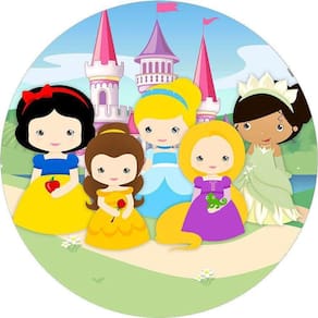 Painel Redondo 3D Sublimado Princesas Frd-5997