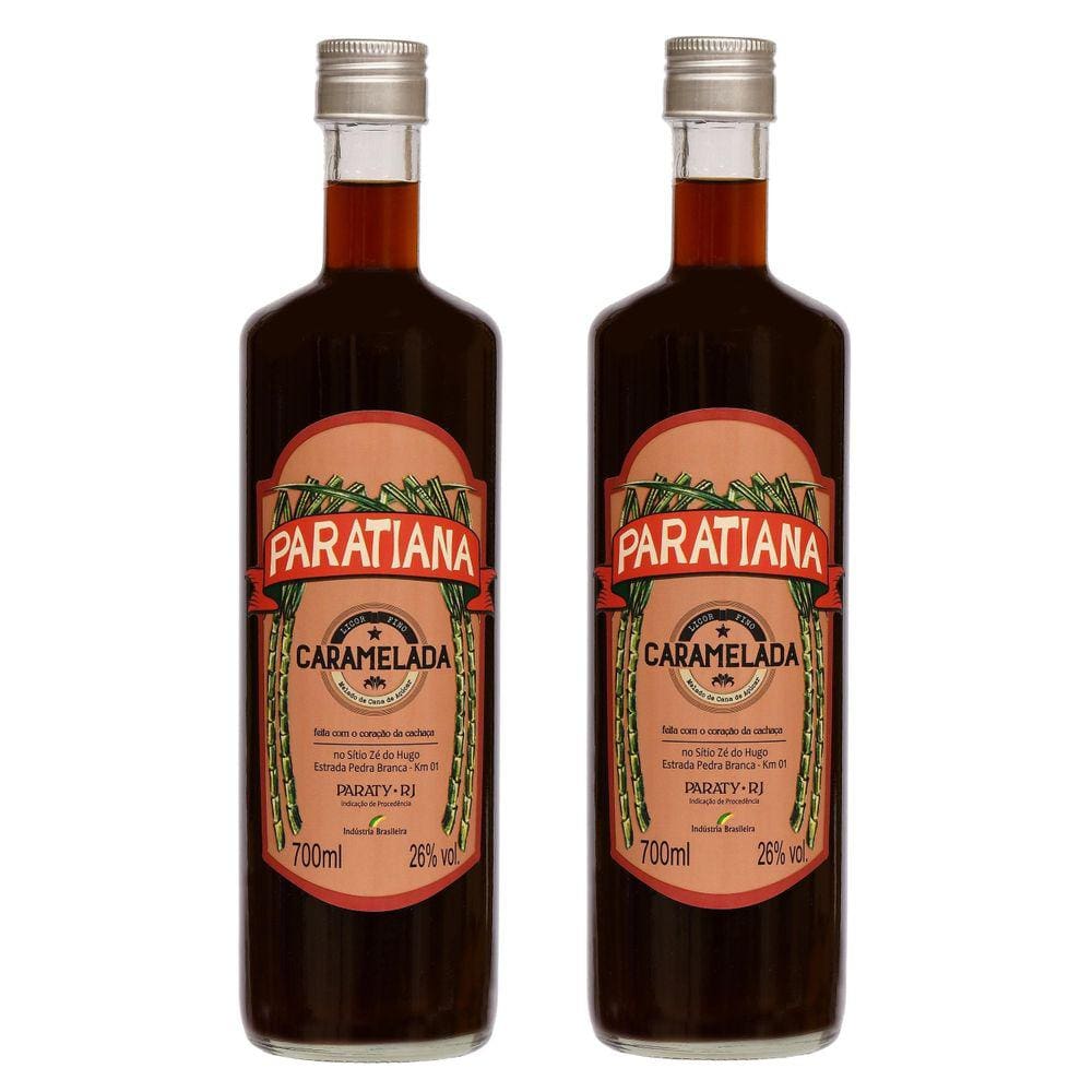 Kit 2 Cachaça Caramelada Paratiana 700 Ml