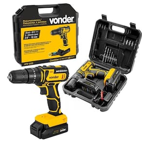 Parafusadeira 3/8 20V 2 Baterias Carregador Vonder Bivolt