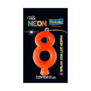 Vela de Aniversário Neon Laranja