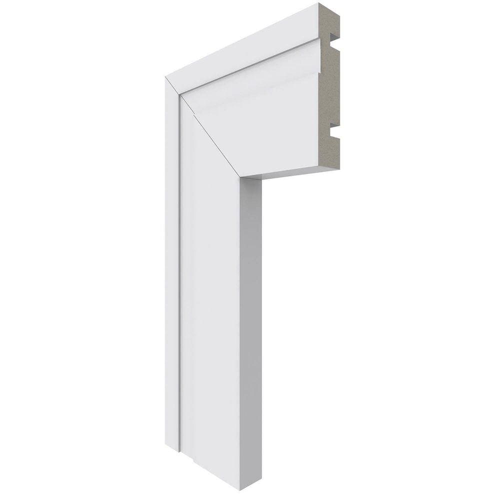 Guarnição de Poliestireno 10 Barras 7cm x 16mm x 2,40m Frisada Moderna 456 Santa Luzia - caixa com 10 Barras - Branco