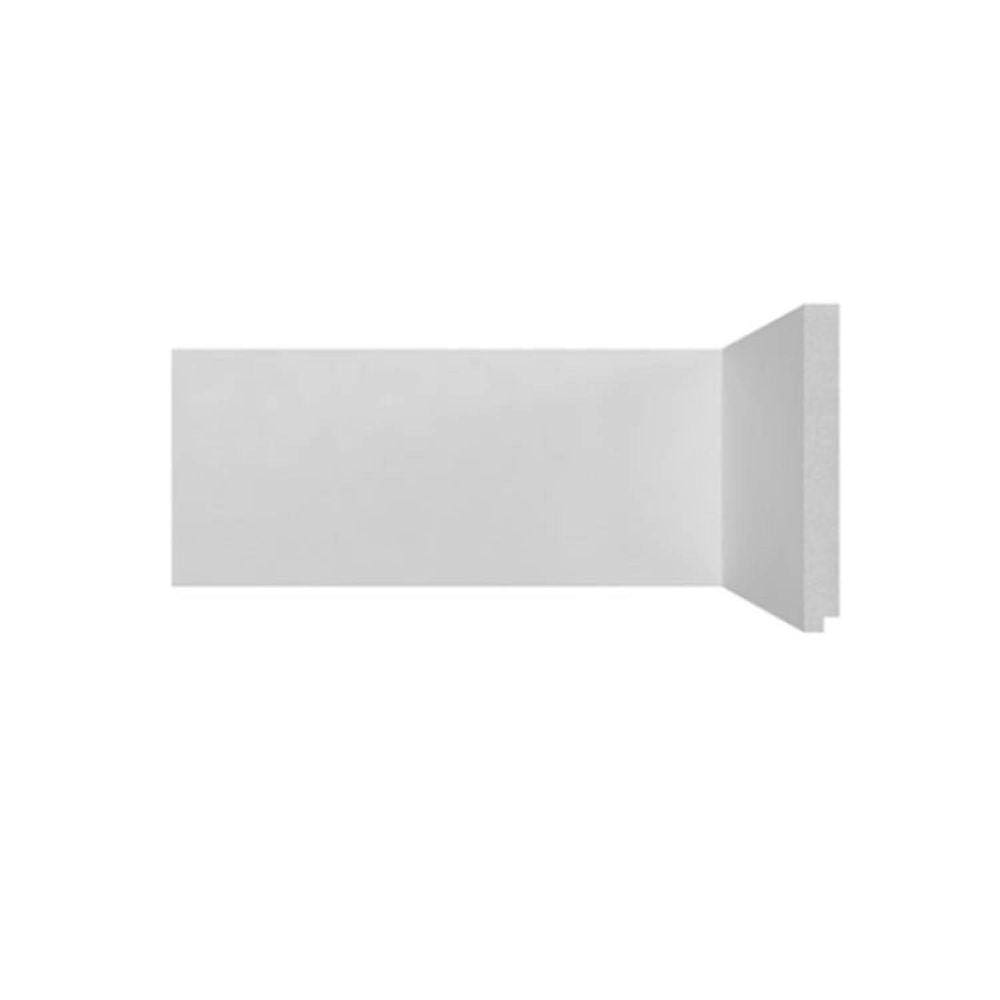 Rodapé de Poliestireno 15cm x 16mm x 2,40m Liso Moderna 496 Santa Luzia - caixa com 10 Barras - Branco