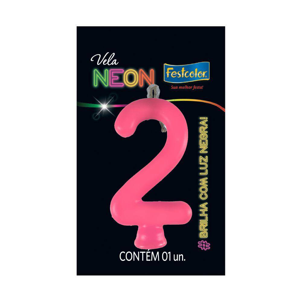 Vela de Aniversário Neon Pink