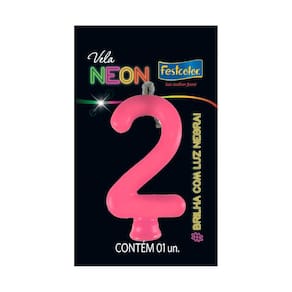 Vela de Aniversário Neon Pink