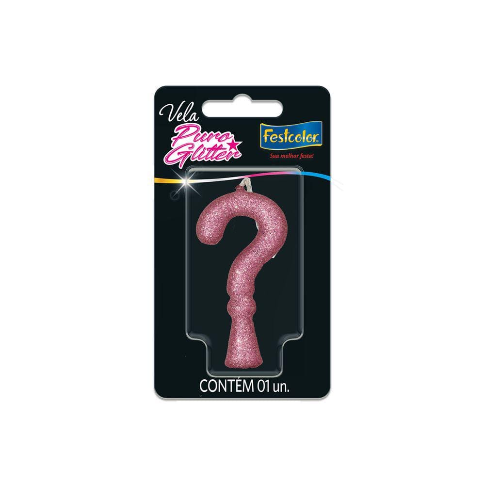 Vela de Aniversário Puro Glitter Rosa