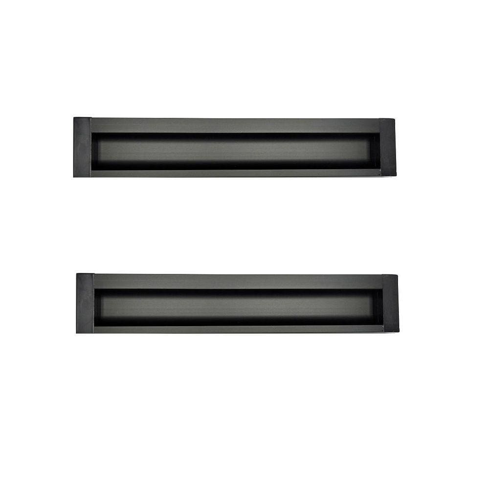 Kit 2 Puxador Concha Preto Fosco Italy Line Il155 288Mm