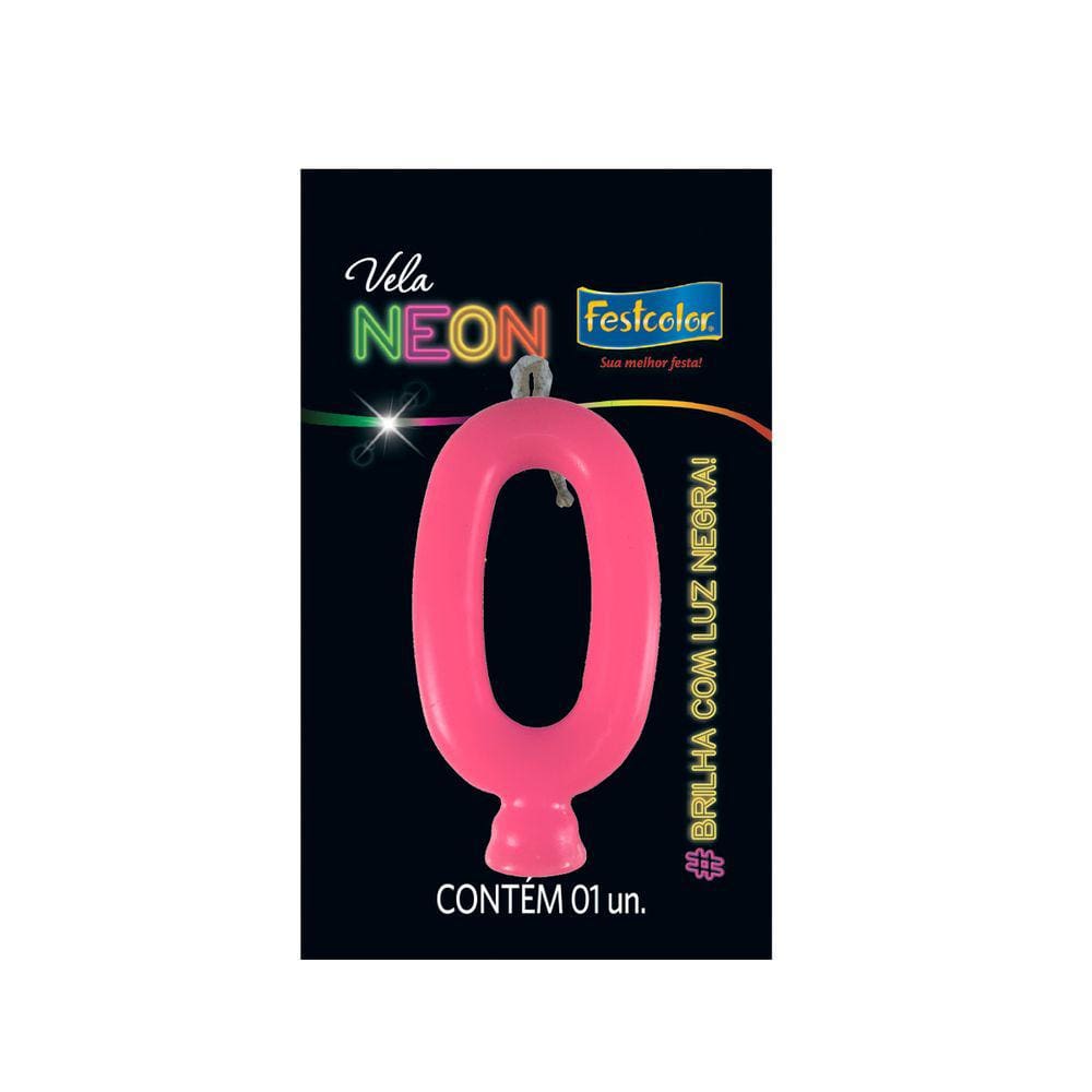 Vela de Aniversário Neon Pink