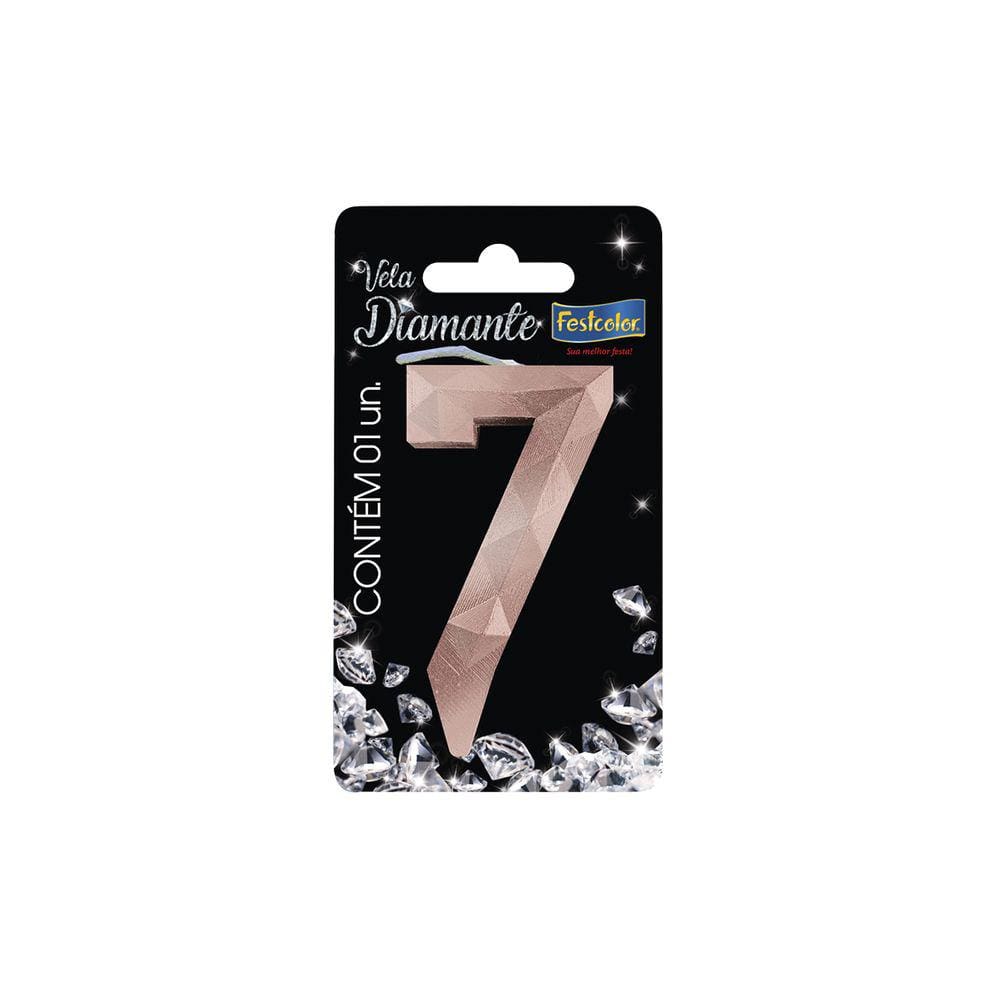 Vela de Aniversário Diamante Rose Gold