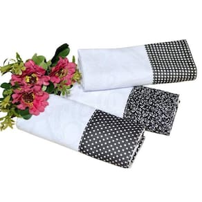 Kit Pano De Pratos 3 Peças - Branco E Preto