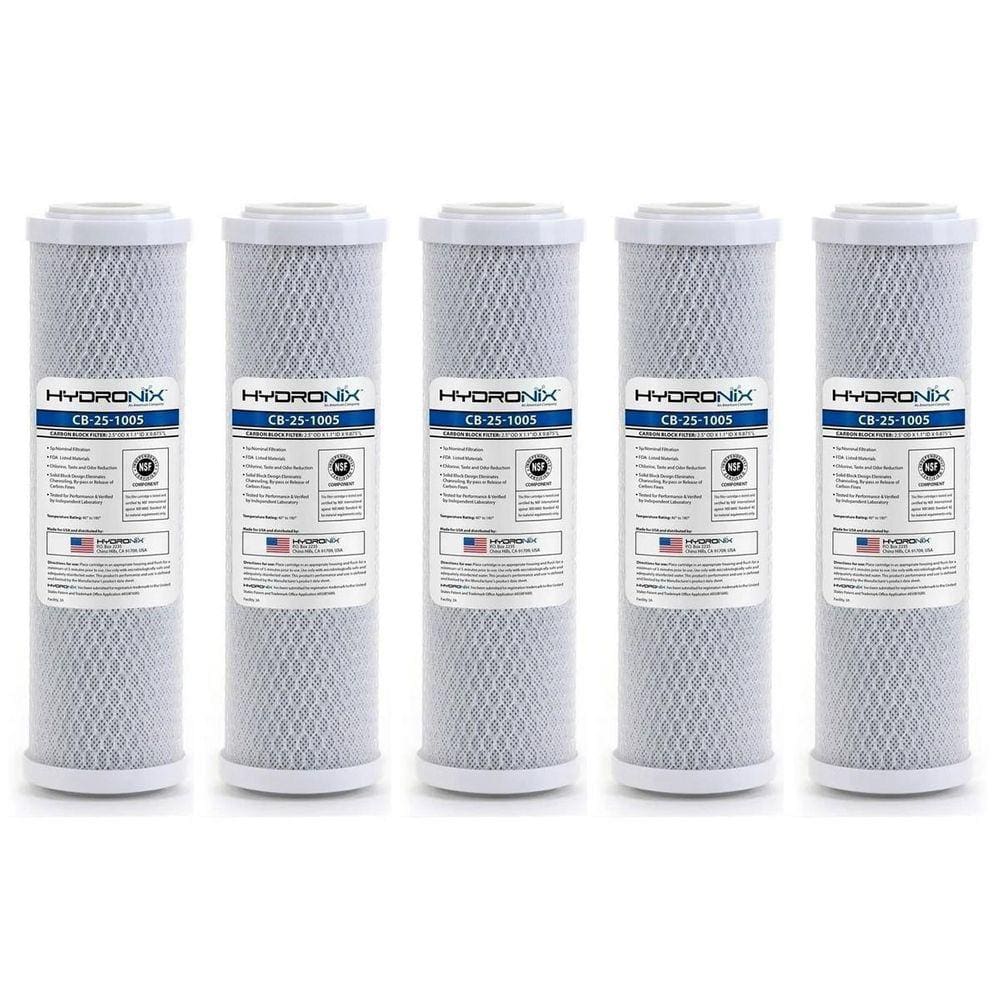 Kit 5 Refil Carbon Block Hydronix 10X2.1/2 5 Micras Carvão