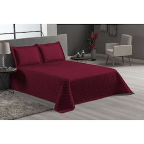 Kit Jogo De Cama Vinho Casal Padrão 4 Peças Veneza Lençol