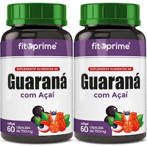 Kit 2 Guaraná Com Açai 60 Cápsulas 750Mg Fitoprime