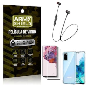 Fone Bluetooth Hs615 Samsung S20+Capa Anti Shock+Película 3D