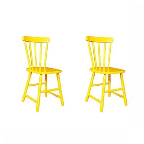 Conjunto 2 Cadeiras Madeira Maciça Country Ecomóveis Amarelo