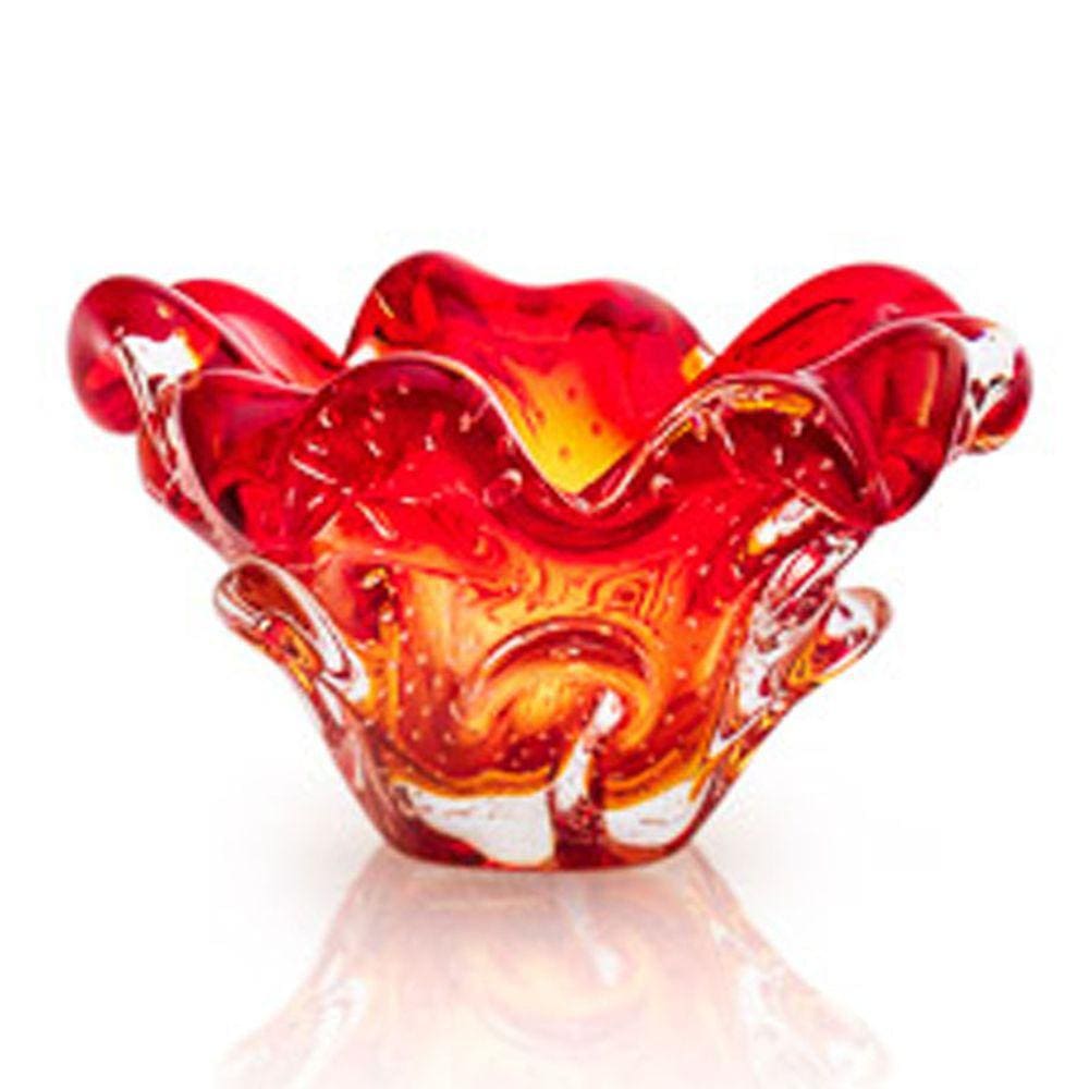 Centro De Mesa Em Cristal Murano Vermelho São Marcos