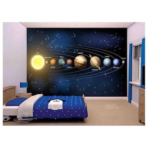 Papel De Parede Infantil Espaço Sistema Solar Azs83