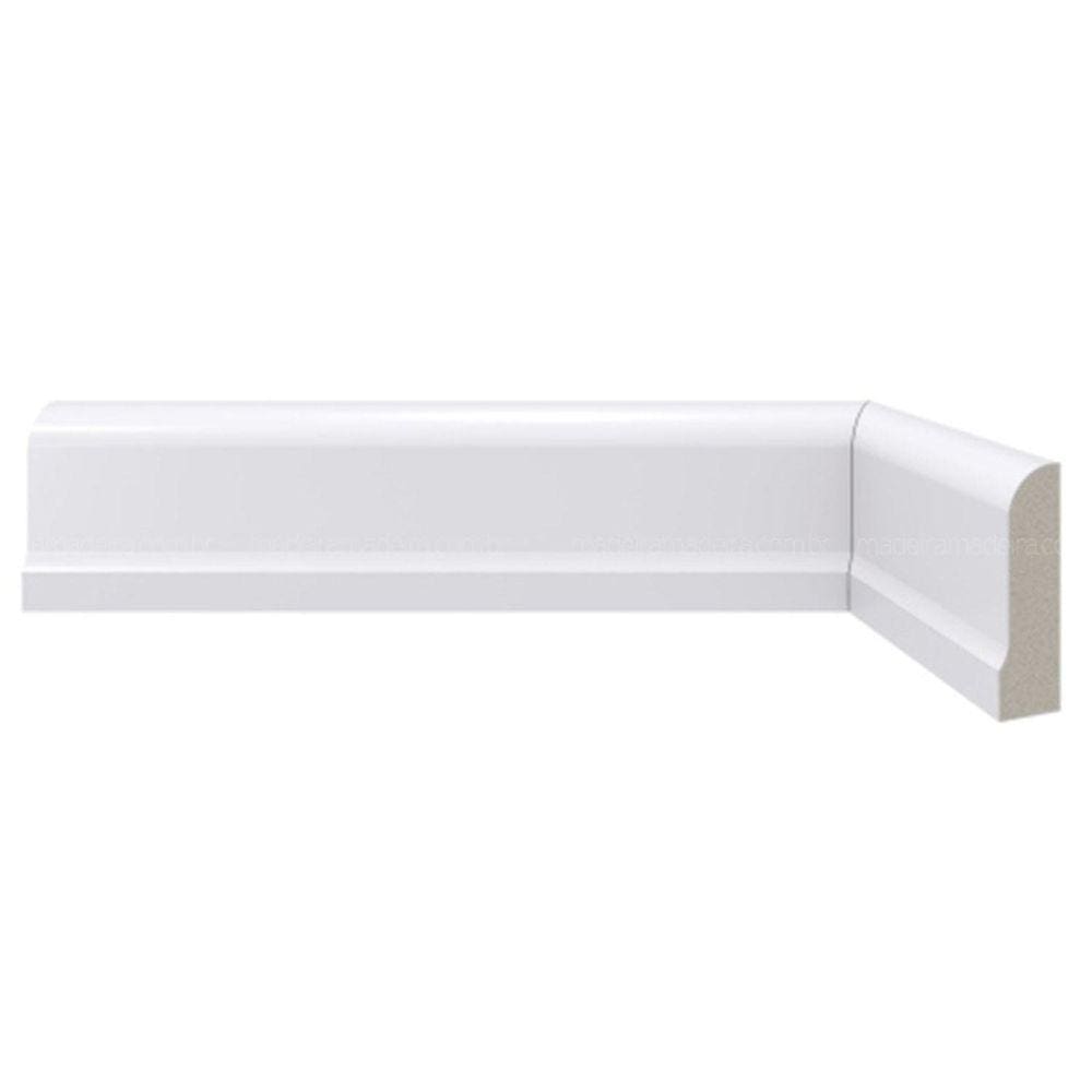 Rodapé de Poliestireno 5cm x 15mm x 2,40m Frisado Moderna 478 Santa Luzia - caixa com 12 Barras - Branco
