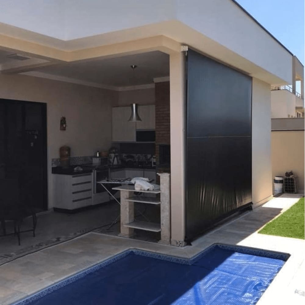 Toldo Cortina Preto - 2,90m x 2,10m - kit completo