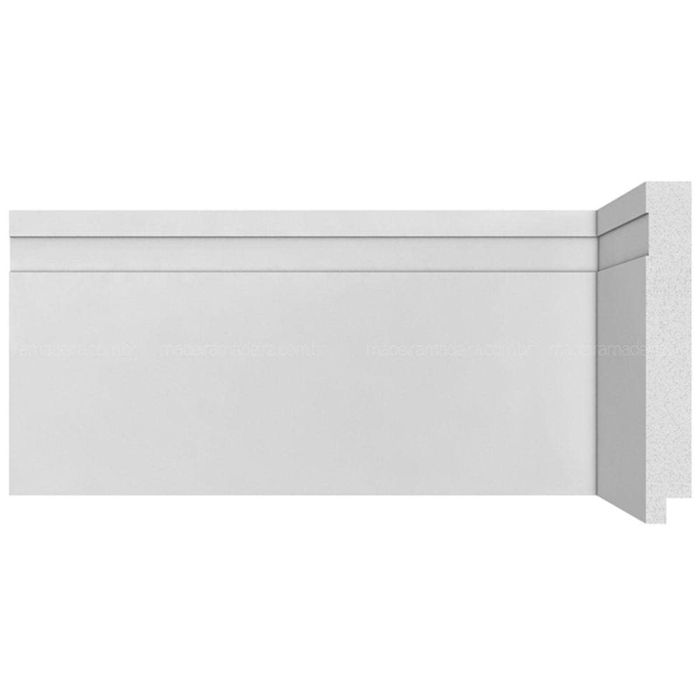 Rodapé de Poliestireno 12cm x 16mm x 2,40m Frisado Moderna 493 Santa Luzia - caixa com 10 Barras - Branco