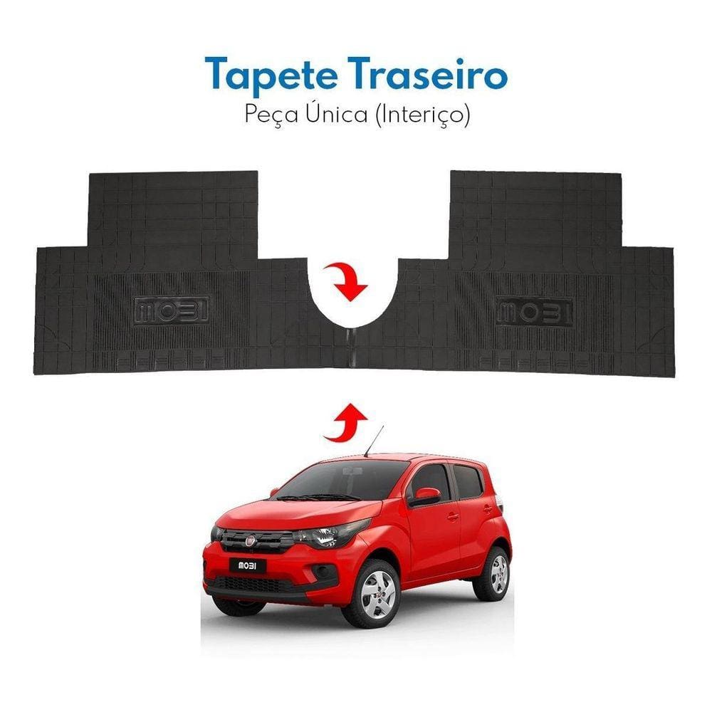 Jogo Tapete Interno Reforçado Fiat Mobi 2016 A 2020 Preto