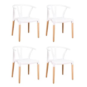 Conjunto 4 Cadeiras Polipropileno Wishbone Yescasa Branco