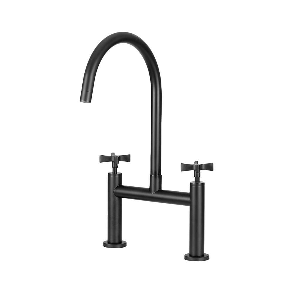 Torneira Para Cozinha Gourmet Inox Misturador Duplo Comando Içana Pingoo.casa - Preto