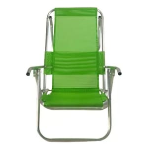 Cadeira De Praia Aluminio Deitar Alta 5 Posições Reforçada 140kg- VERDE PISTACHE