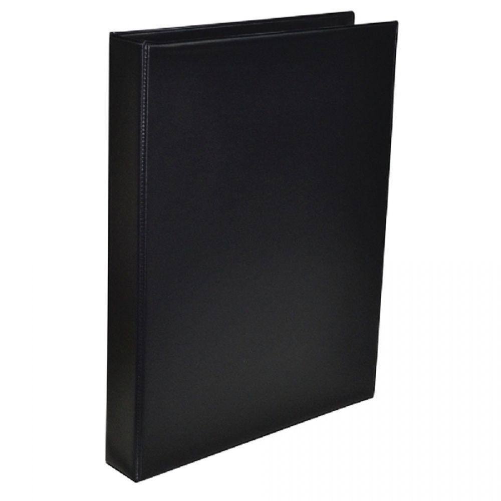 Fichário Ofício PVC Preto 40MM 4 Argolas Polibras