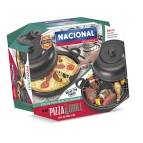 Churrasqueira de Fogão 2 em 1 para Pizza e Grill - Antiaderente