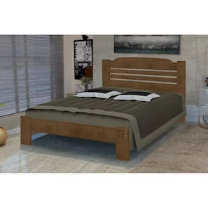 Cama King Size Dubai de Madeira Maciça Angelim Pedra/Tauari Imbuia