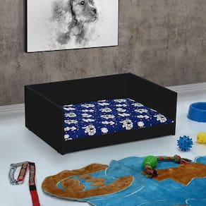 Cama Pet Confort Macia Bordas Elevadas – Preto / Azul