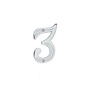 Numero Residencial Cromado 13Cm 3 Uniao Mundial