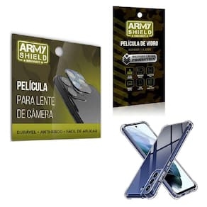 Película De Câmera E Tela Samsung S21 Fe E Capinha Antishock