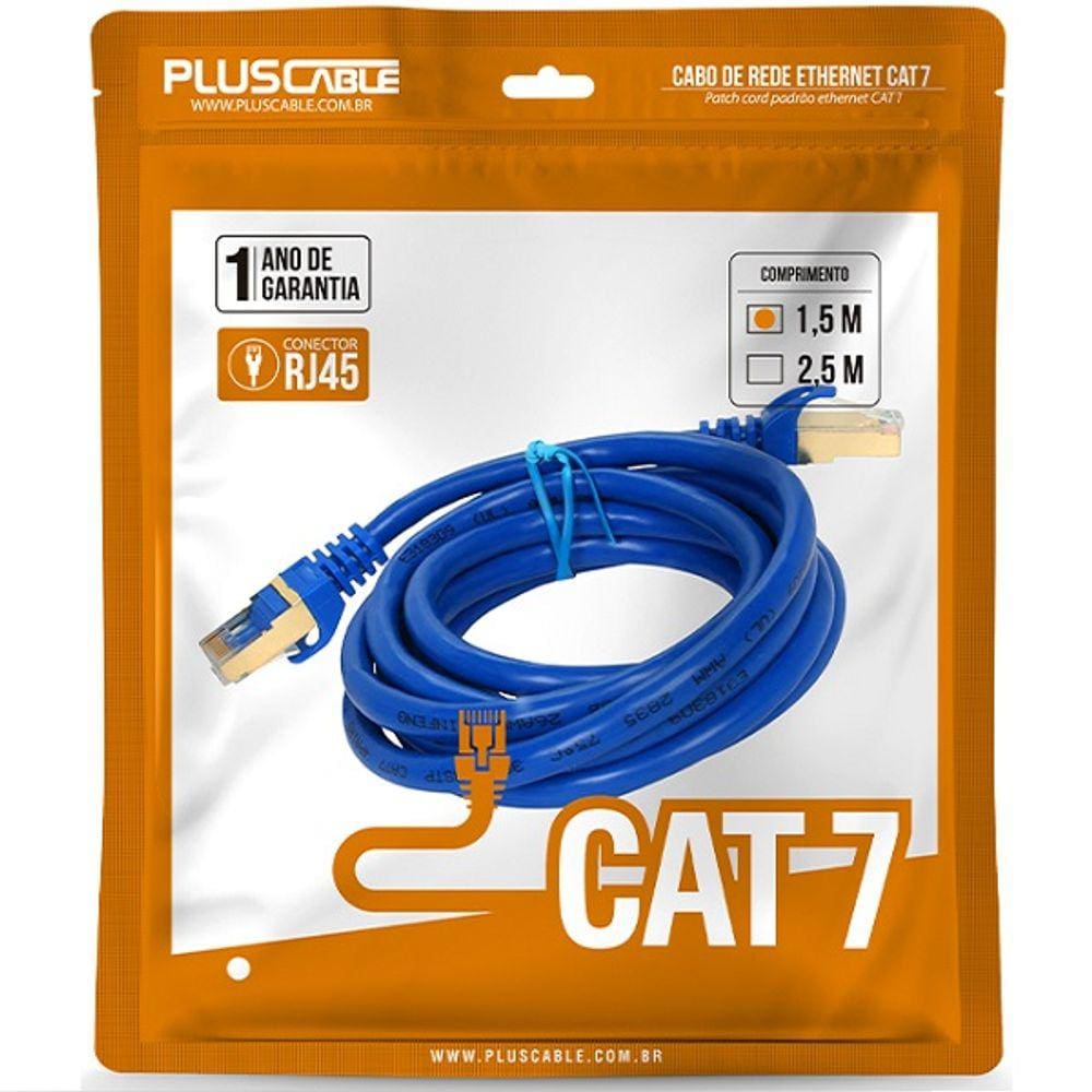 Cabo de Rede CAT.7 1.5M CAT715BL Azul PATCH CORD PLUS Cable