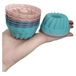 Conjunto Forma Silicone Cupcake Mini Pudim 7cm C/ 12 Peças