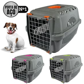 Caixa De Transporte Cães Gatos Durafalcon Porta De Aço Nº1