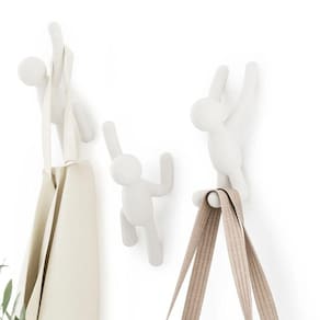 Buddy Conjunto Cabideiros de Parede 3 Peças Branco UMBRA
