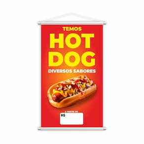 Banner Temos Hot Dog Diversos Sabores Lanche Preço Grande